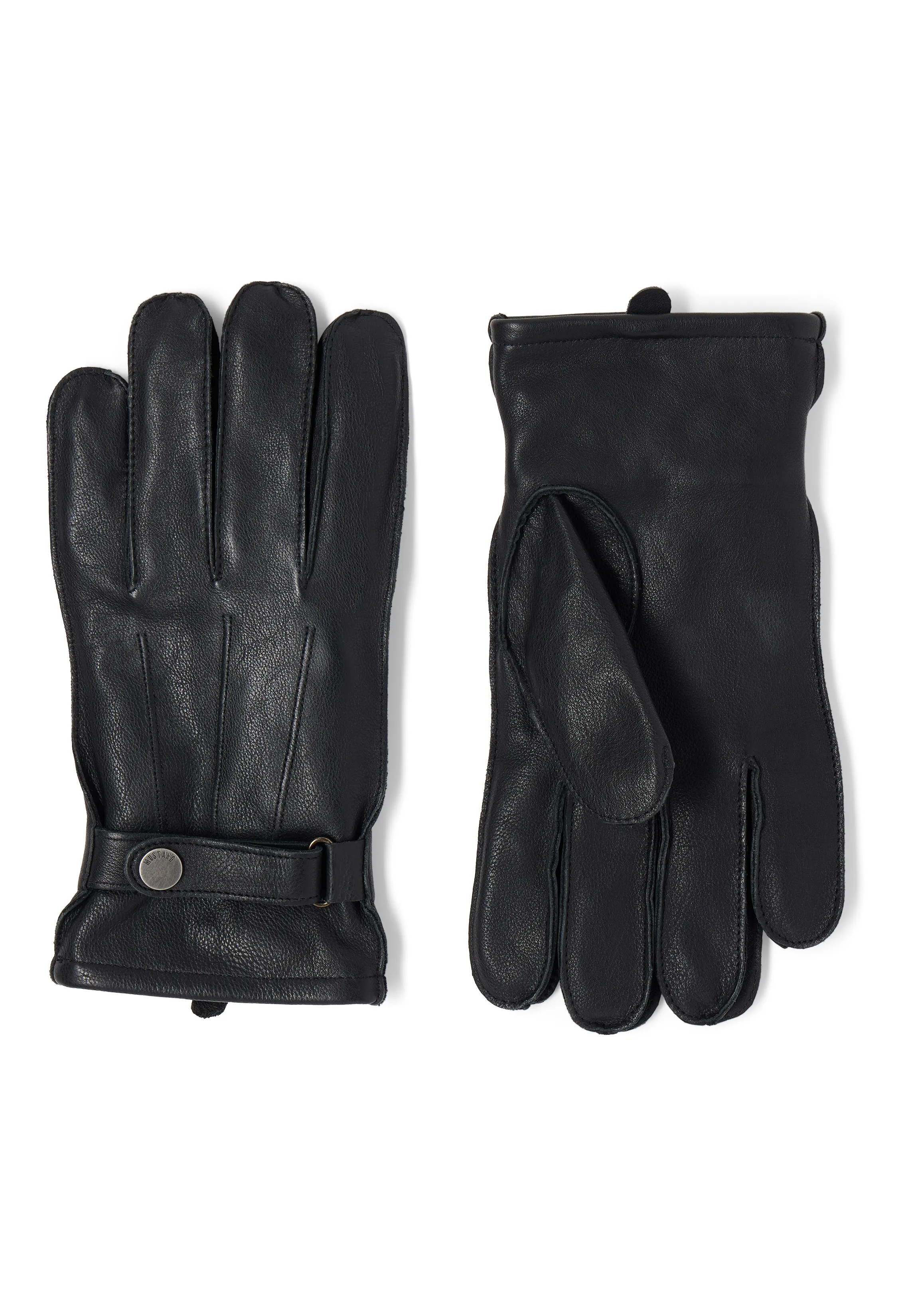 Кожаные перчатки men's gloves чёрный цвет