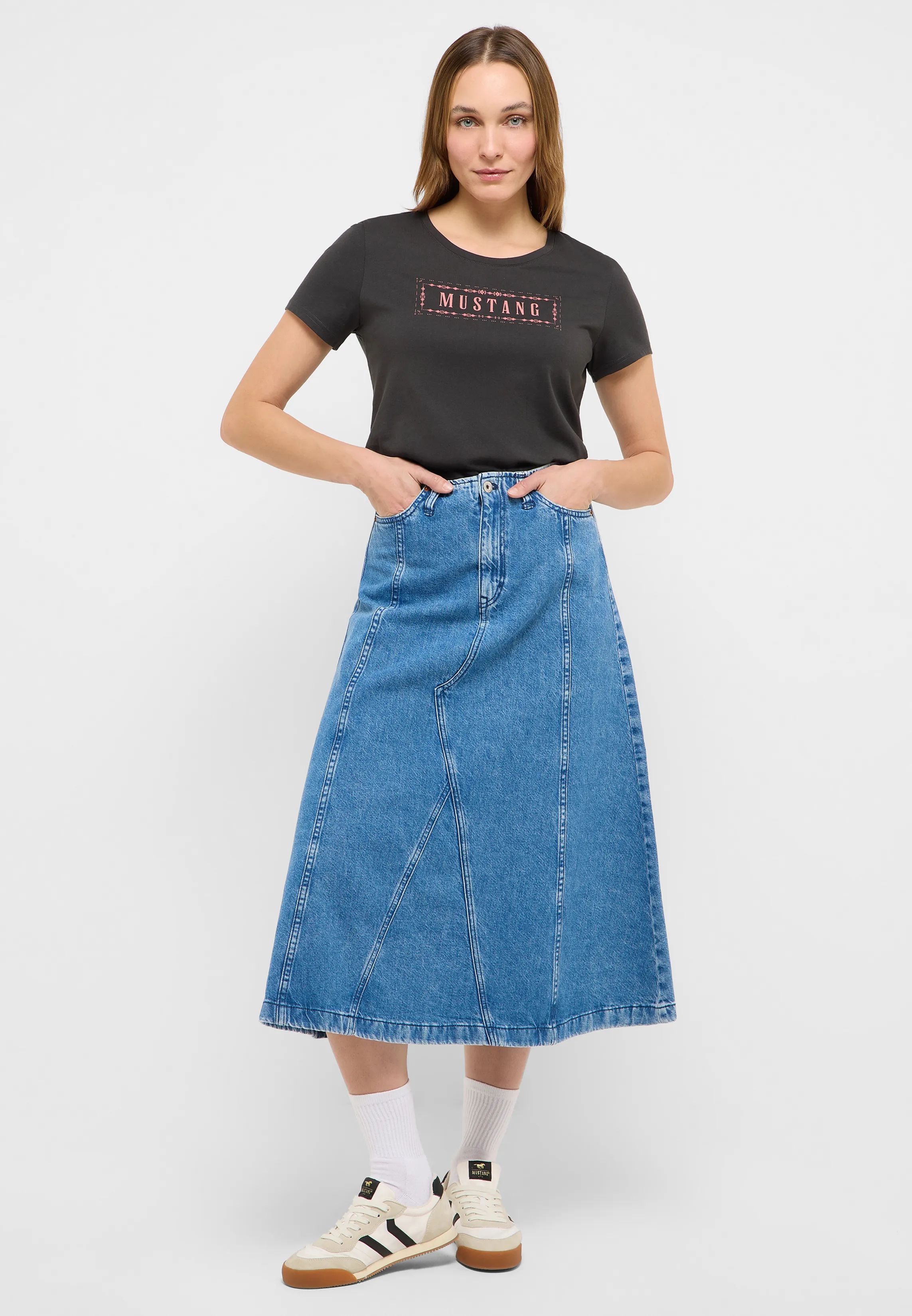 Юбка джинсовая Carrol Denim Skirt синий