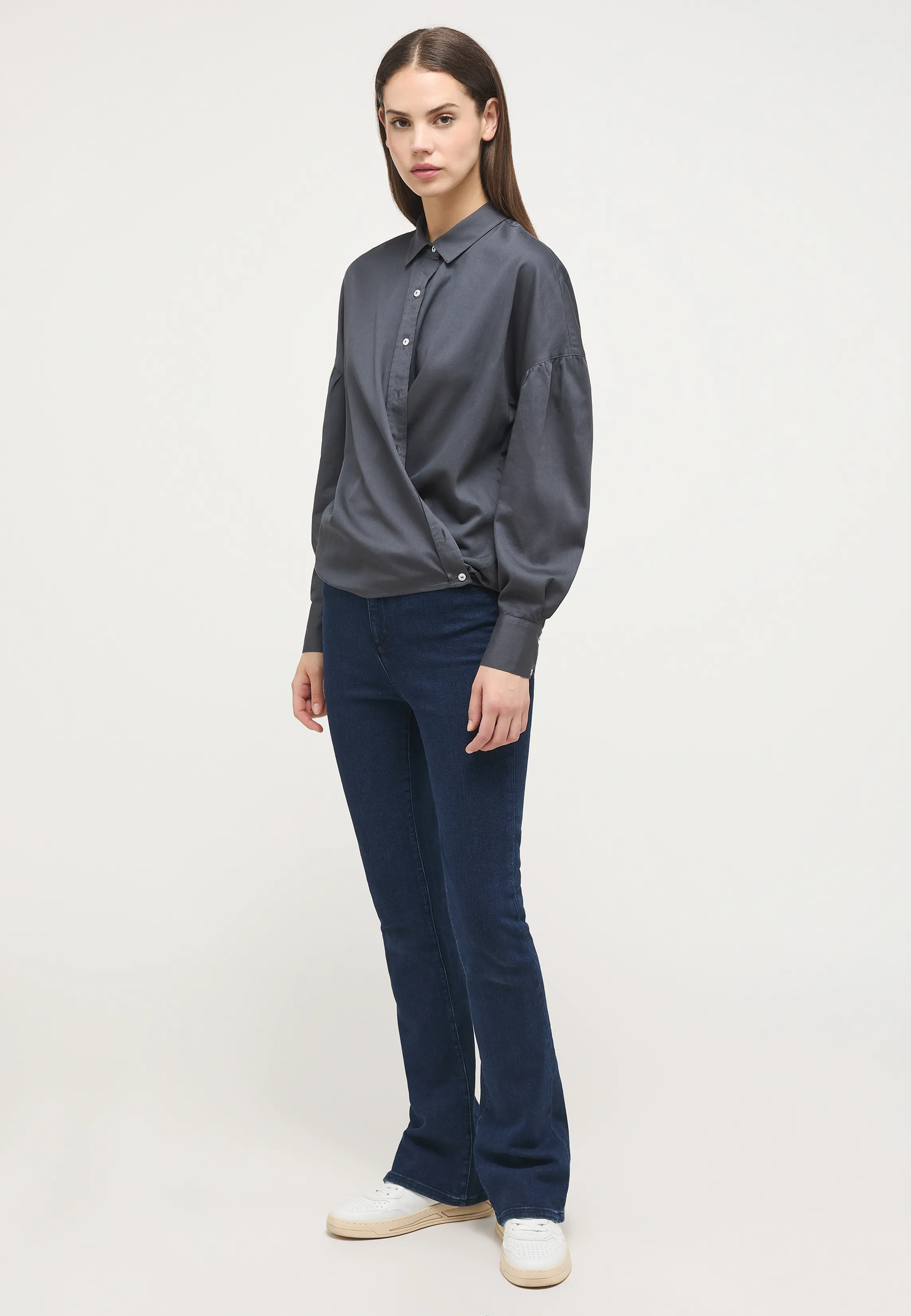 Блузка Edda Wrap Blouse темно-синий