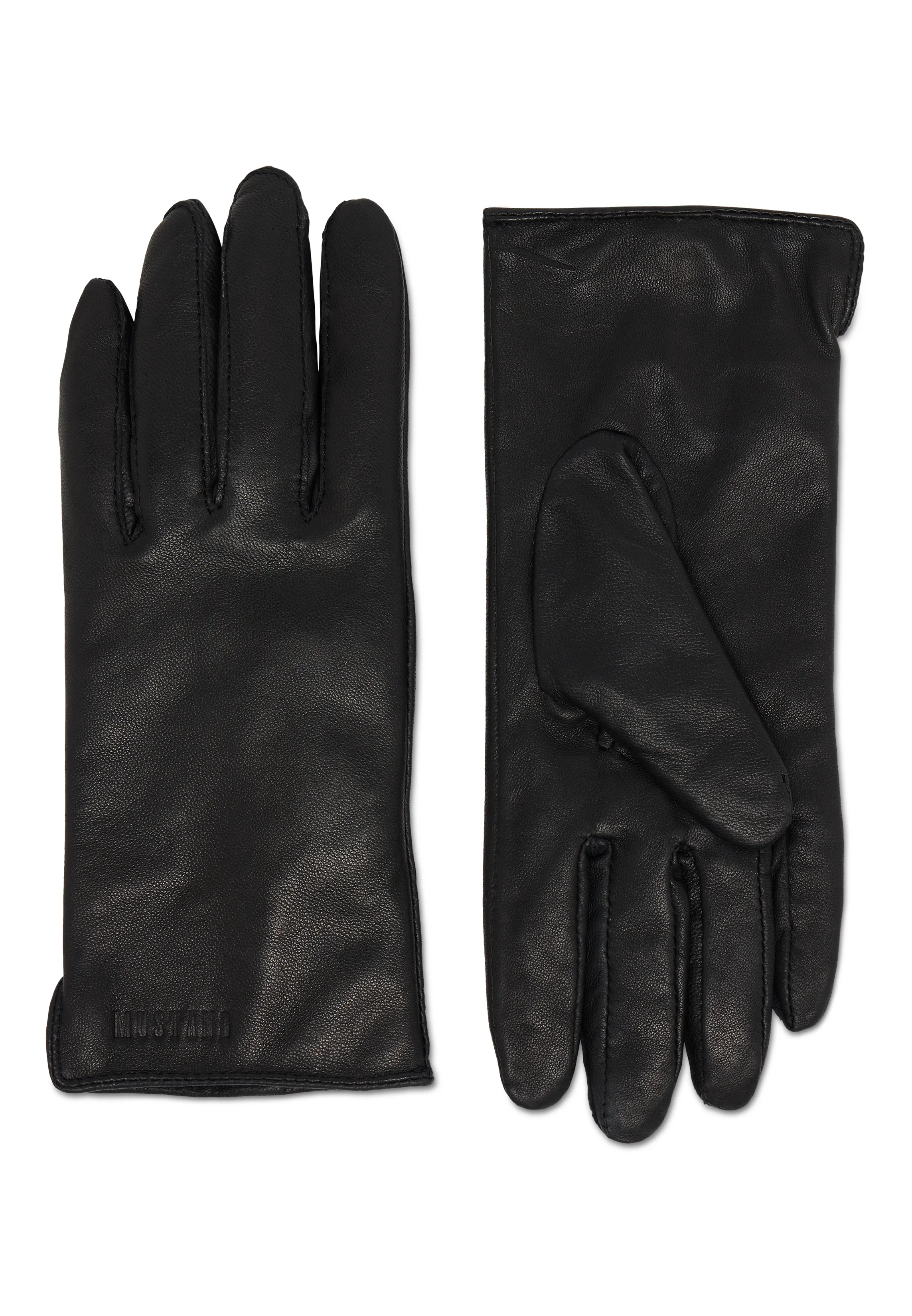 Кожаные перчатки women's gloves чёрный цвет