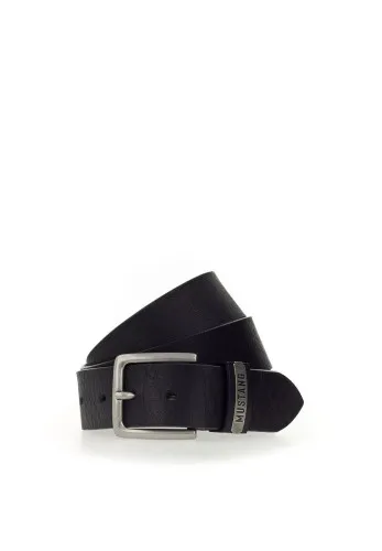 Ремень Leather belt in 40mm with metal loop and buckle in polished silver