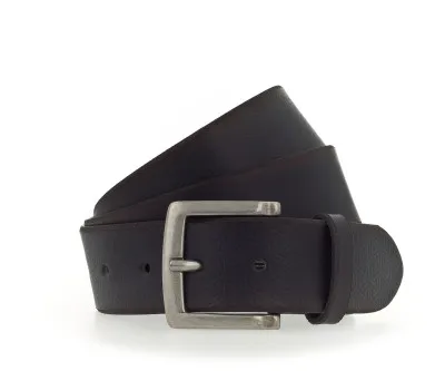 Ремень Leather belt in 40 mm with embossing and buckle in silver antique