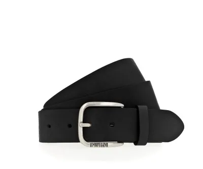 Ремень Fullgrain leather belt in 40 mm with buckle in polished silver
