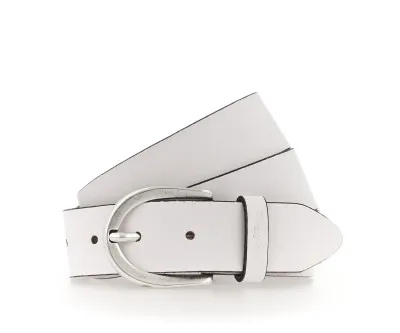 Ремень Leather belt in 35 mm with buckle in polished silver(Leather in a light pull-up