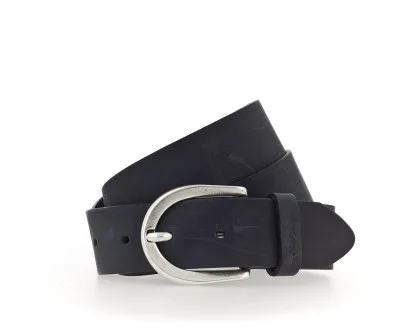 Ремень Leather belt in 35 mm with buckle in polished silver(Leather in a light pull-up look with vintage ch