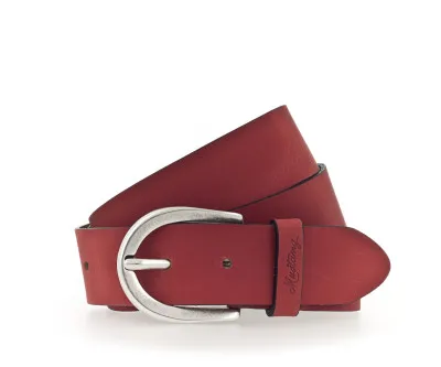 Ремень Leather belt in 35 mm with buckle in polished silver(Leather in a light pull-up look with vintage ch