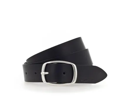 Ремень Leather belt in 30 mm with buckle in silver antique