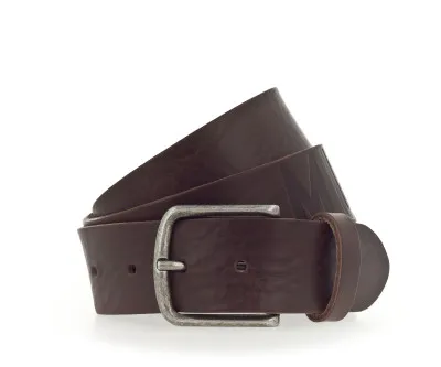 Ремень Leather belt in 40 mm with embossing and buckle in silver antique