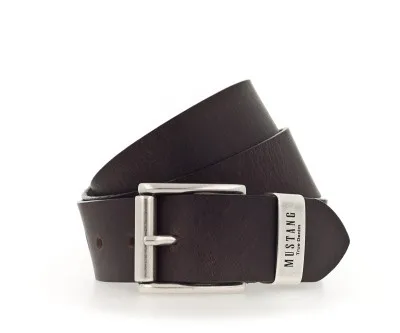 Ремень Leather belt in 40 mm with metal loop and buckle in polished silver