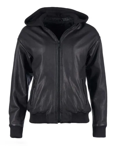 Куртка кожаная women's oversized blouson w. hood
