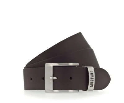 Ремень Leather belt in 40 mm with metal loop and buckle in brushed nickel