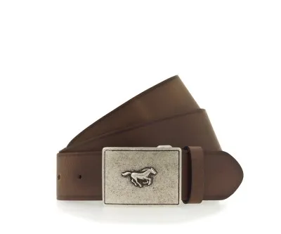 Ремень Leather belt in 40 mm with buckle in polished silver