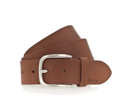 Ремень Fullgrain leather belt in 40 mm with buckle in polished silver