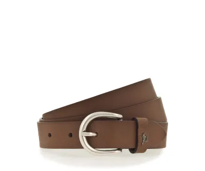 Ремень Leather belt in 25mm with buckle in polished silver(Leather in a light pull-up look with vintage cha