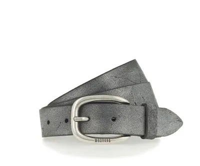 Ремень Leather belt in 30 mm with buckle in silver antique