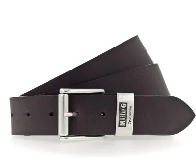 Ремень Leather belt in 40mm with buckle in polished silver