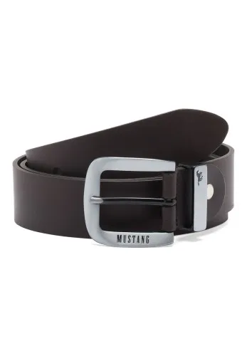 Ремень Leather belt in 35 mm with metal loop and buckle in blackened-brushed silver