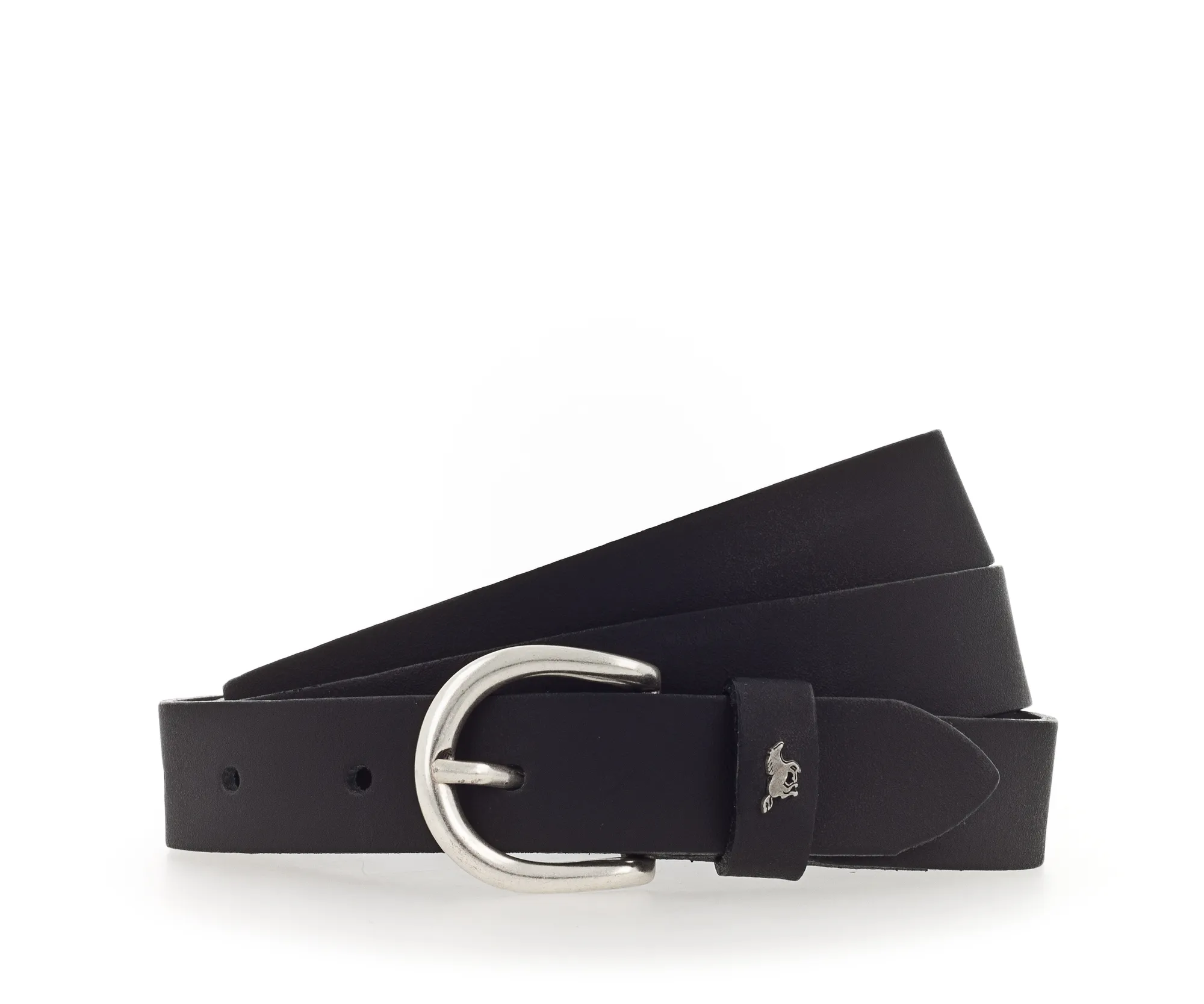 Ремень Leather belt in 25mm with buckle in polished silver(Leather in a light pull-up look with vintage cha чёрный цвет