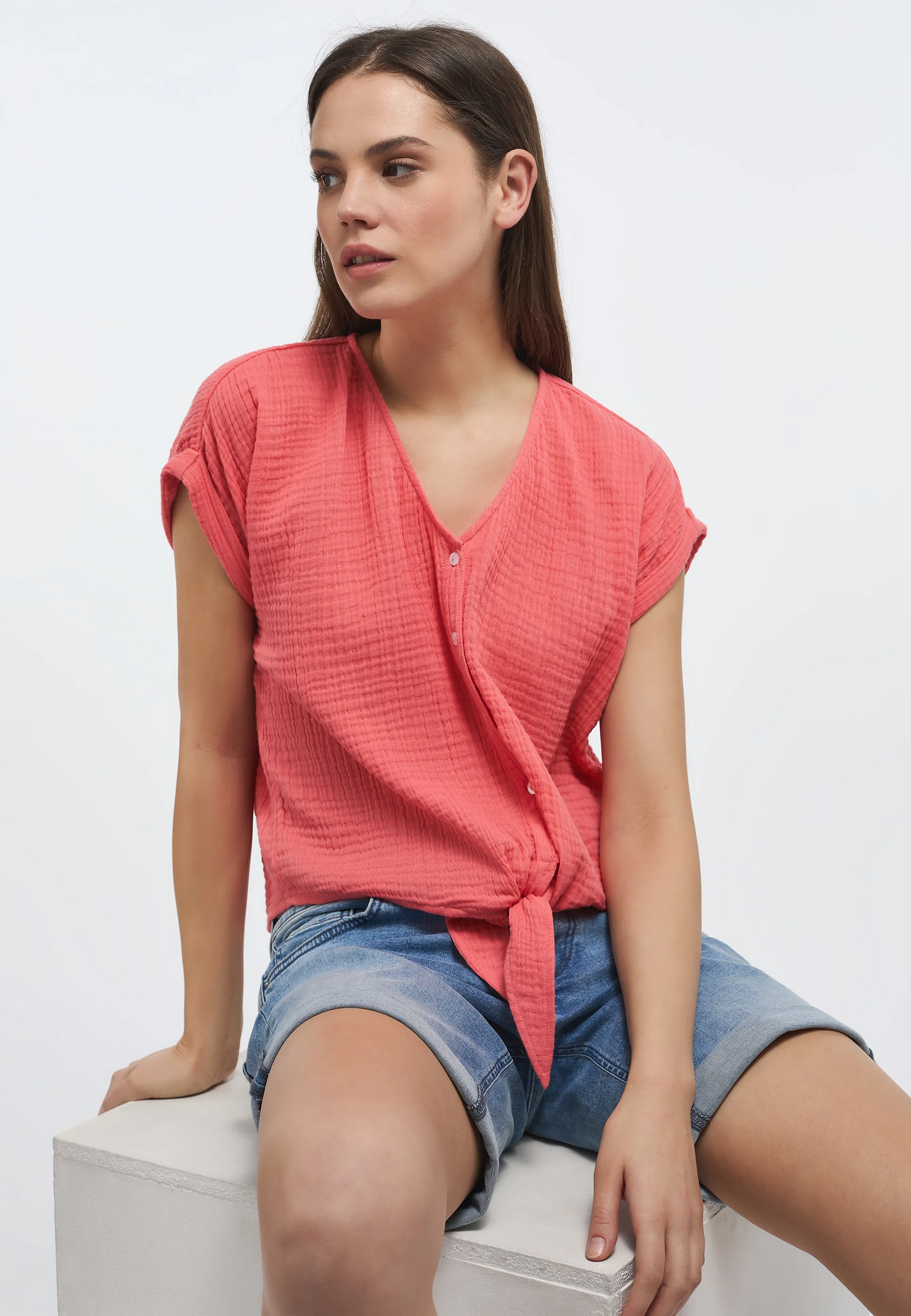 Блузка Elsa Knotted Blouse розовый
