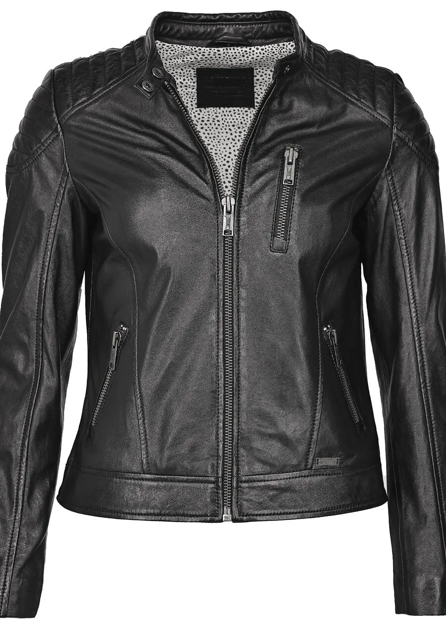 Куртка кожаная womens biker jacket Чёрный