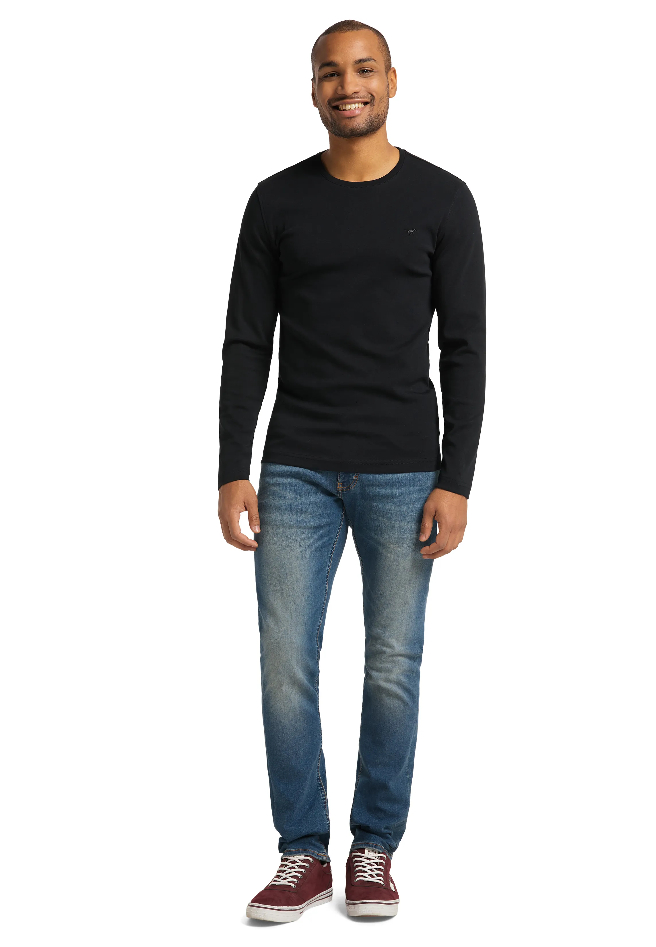 Лонгслив crew neck basic Чёрный