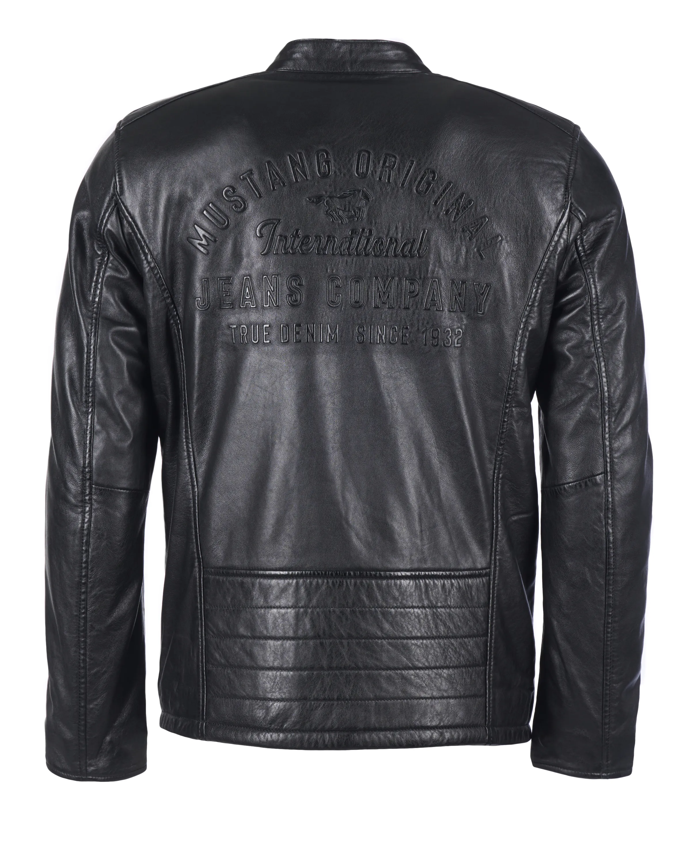 Куртка кожаная men's straight biker jacket with embossing - цена в  официальном интернет-магазине MUSTANG