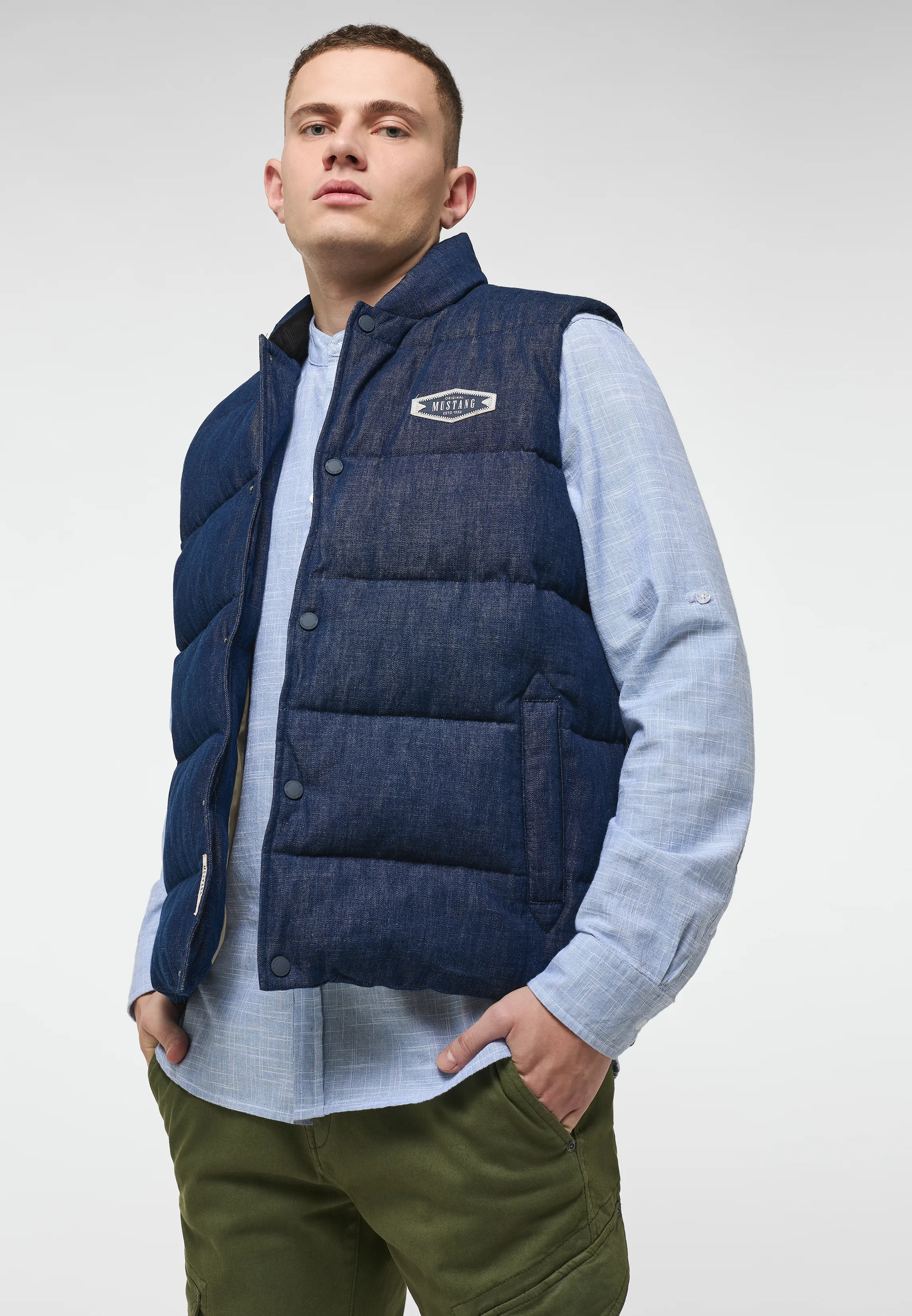 Жилет Style Dennis Denim Quilt темно-синий