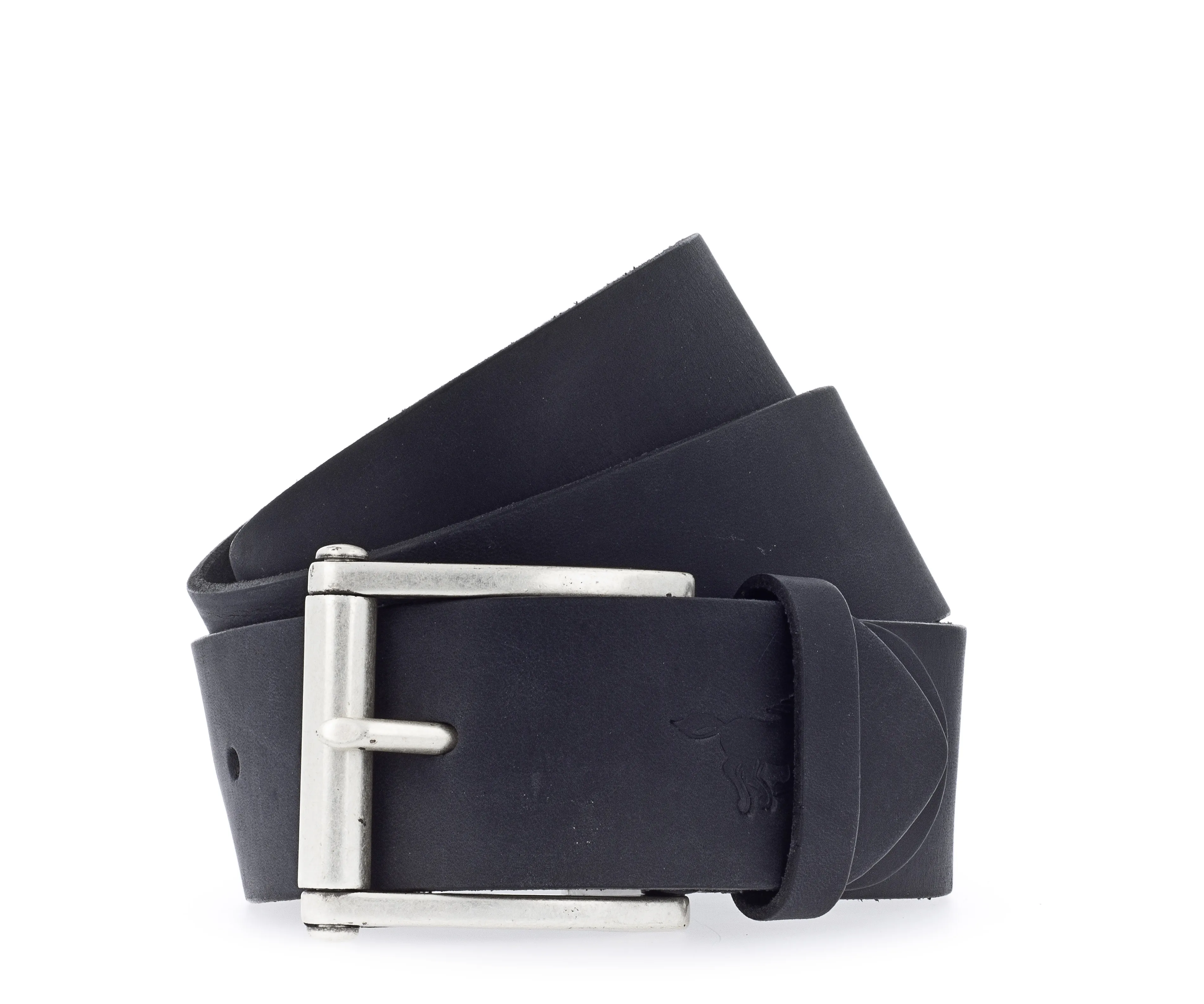 Ремень Leather belt in 45 mm with buckle in silver antique чёрный цвет